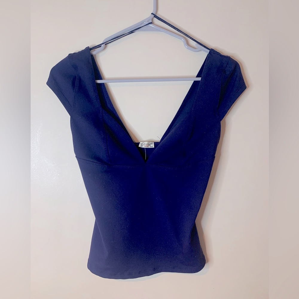 Free People Deep Blue Blouse